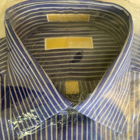 Michael Kors Other - 😎 Men's NWT Michael Kors size 15-1/2 32/33 medium long sleeve blue shirt
